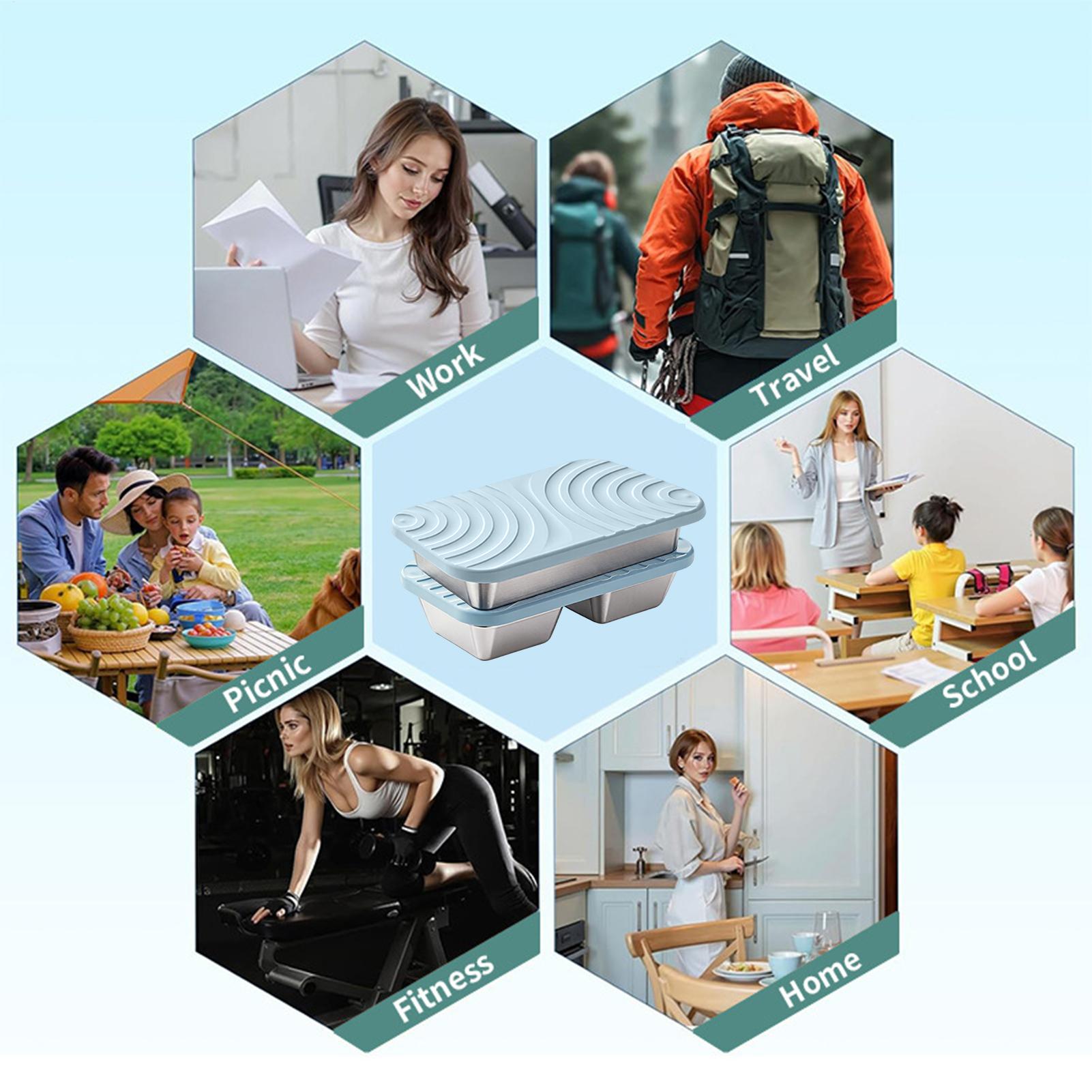 Food Prep Snacks - ステンレス製スナック容器 ステンレス製食品保存容器 スナックボックス 子供 大人用 食事準備