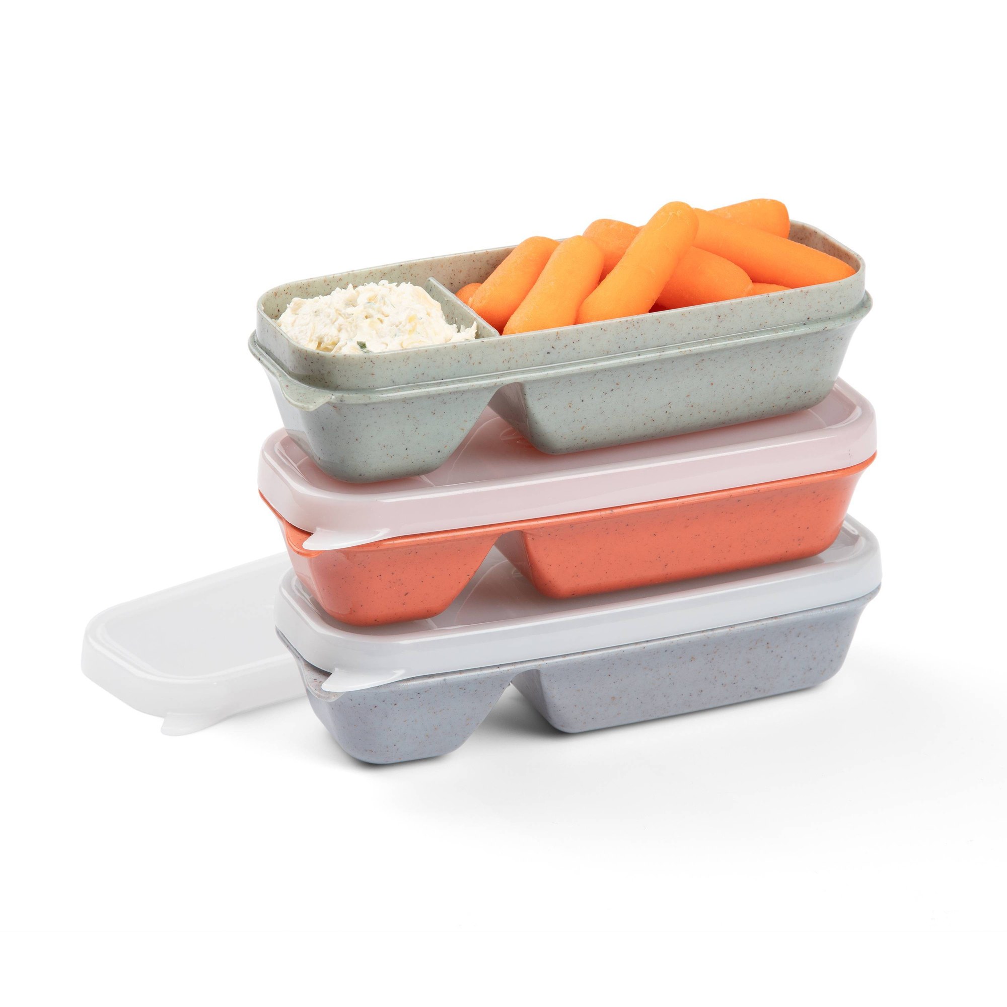 Food Prep Snacks - 漏れ防止スナック＆ディップ食品保存容器、しっかり密閉できる蓋付き、食事の準備、ランチ、旅行の鮮度保持に最適