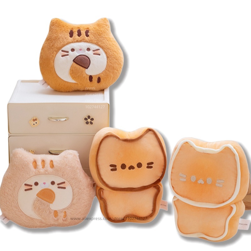 Soft Food Snacks Kids - かわいいソフトリアルなバタービスケット猫ぬいぐるみぬいぐるみ食品スナックストライプケーキ子猫ぬいぐるみクッキー猫人形のおもちゃ子供のため