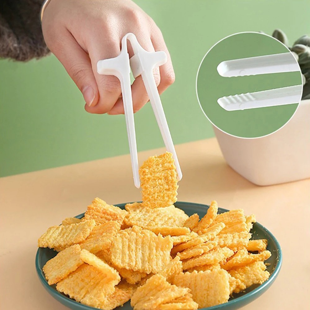 Snacks Food Video - 1PC レイジーフィンガーズ箸 ゲームやおやつを手軽に食べられるクリップブラシ 手を汚さずに動画視聴できるフードクリップ