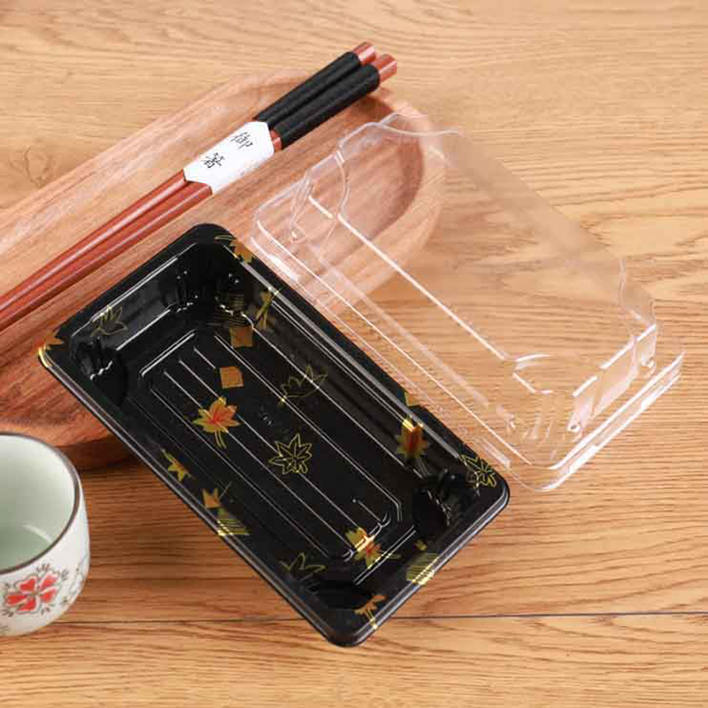 Food Prep Snacks - 10個入り 厚型寿司ボックス 蓋付き PET使い捨て食品容器 テイクアウト用キャリーボックス レストラン