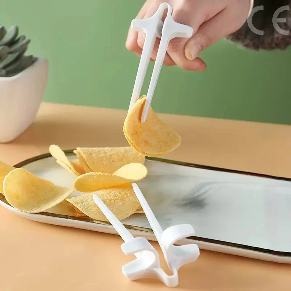 Snacks Food Video - 1PC Lazy Fingers Chopsticks - ハンズフリースナック＆ゲーム用クリップオンフードホルダー、ビデオストリーミング用、手を汚さない