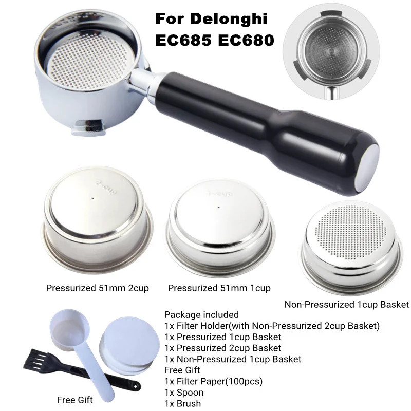 Delonghi Espresso Magnifica - 居間用フィルターバスケット,コーヒー処理用フィルター,51mm容量