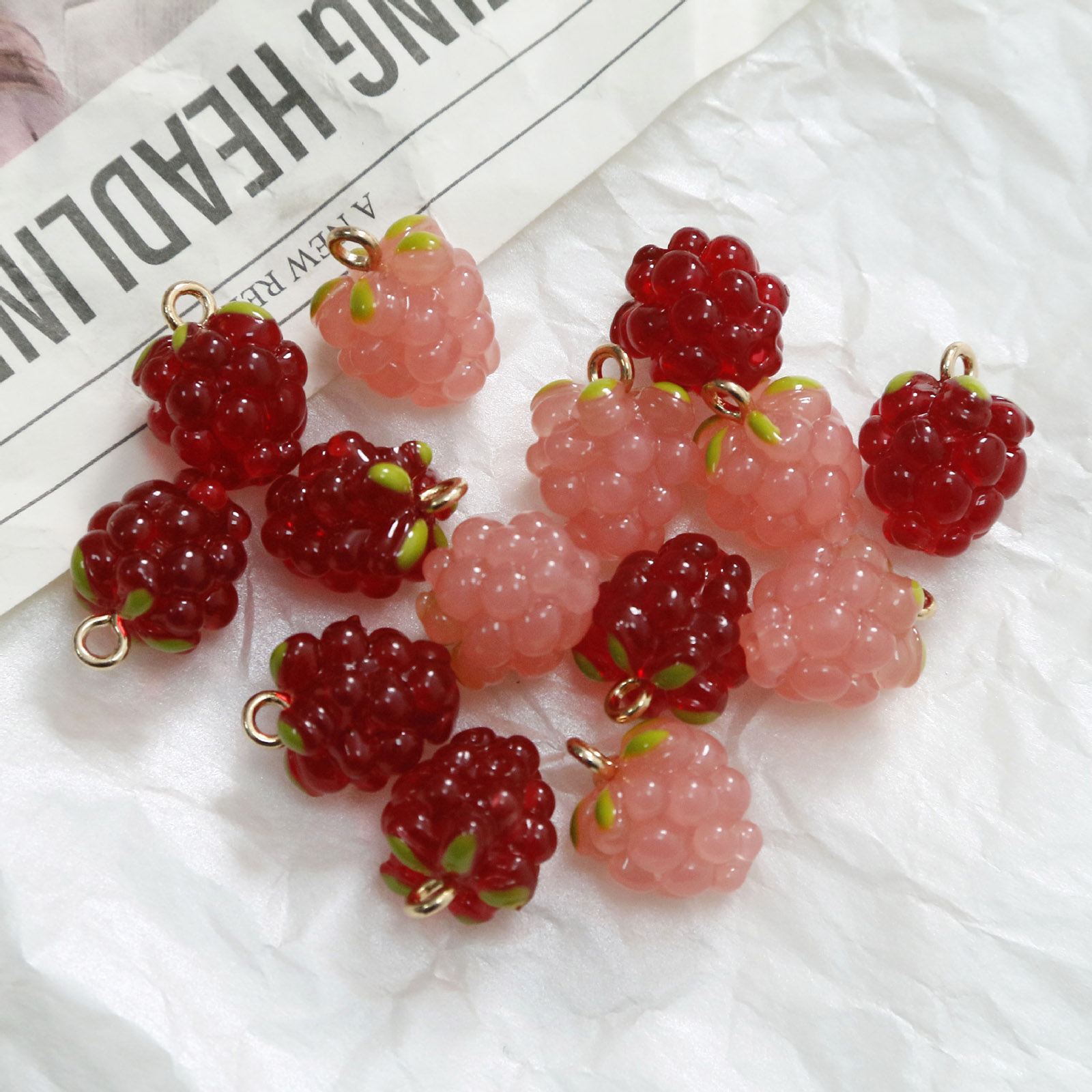 Foods X - 自分でできる3Dレジンフルーツペンダント,ジュエリー作り,イヤリング,ネックレス,イヤリング,アクセサリー,パーティー,15mm x 11mm, 2個