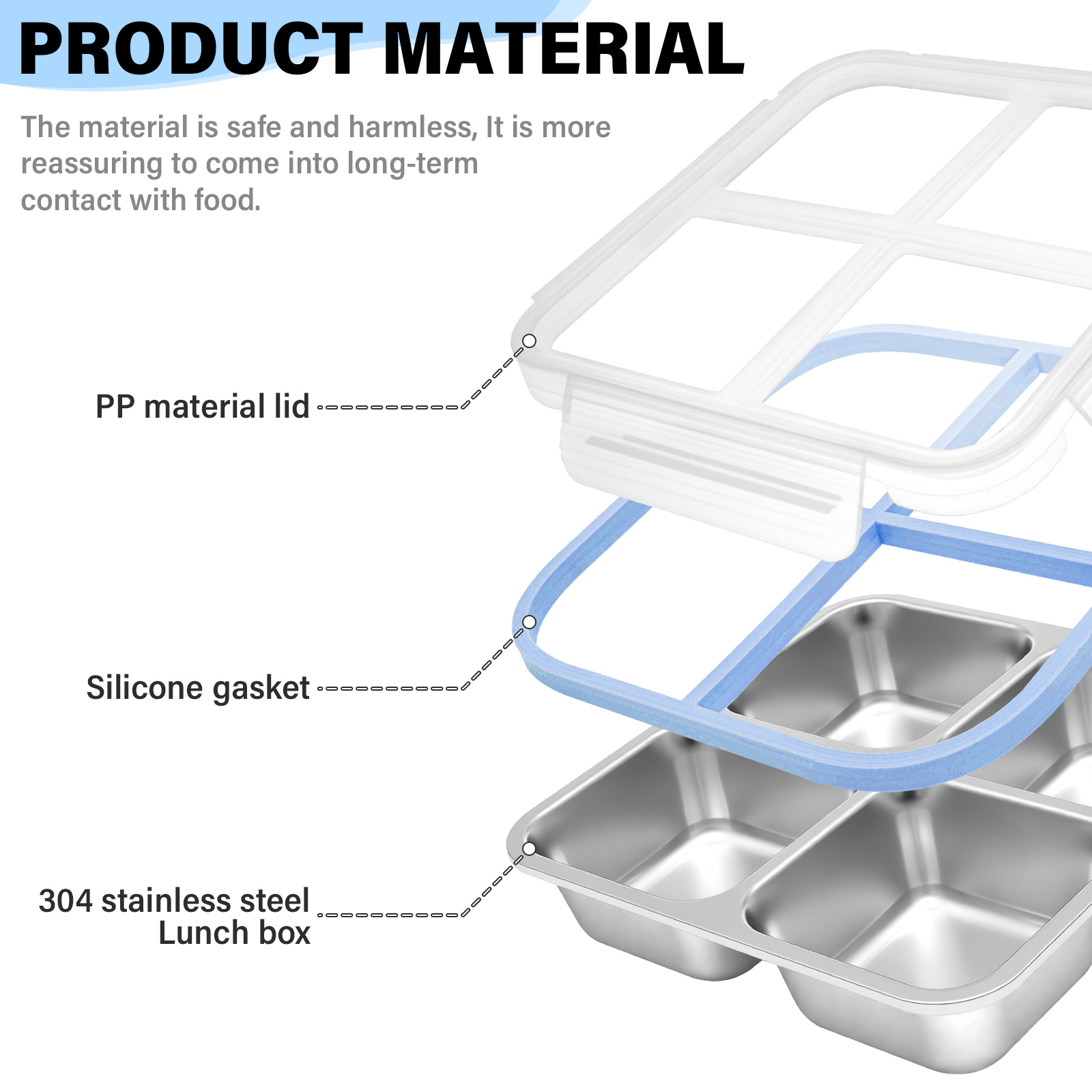 2個入りステンレス製スナックボックス 蓋付き 4仕切り食品保 - Food Prep Snacks のレビューと価格