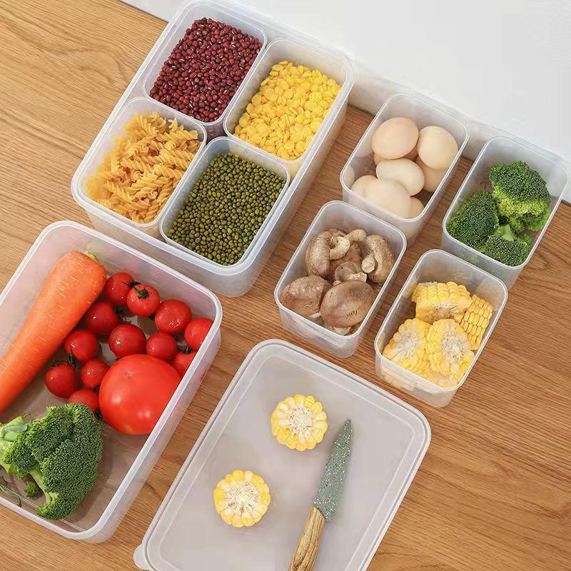 4 in 1 冷蔵庫用クリスパーボックス 透明食品保存容器  - Food Prep Snacks のレビューと価格