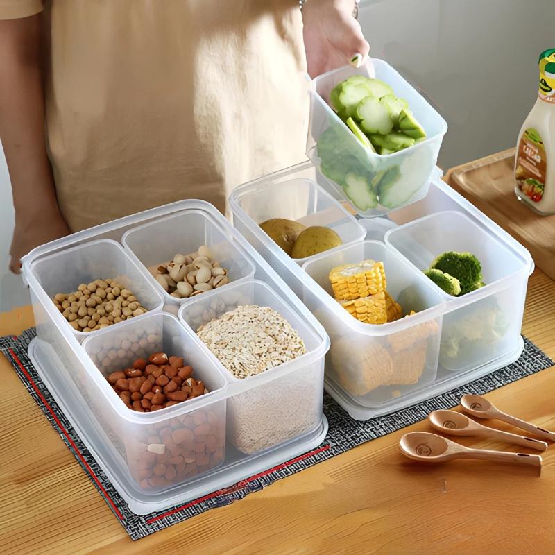 4 in 1 冷蔵庫用クリスパーボックス 透明食品保存容器  - Food Prep Snacks のレビューと価格