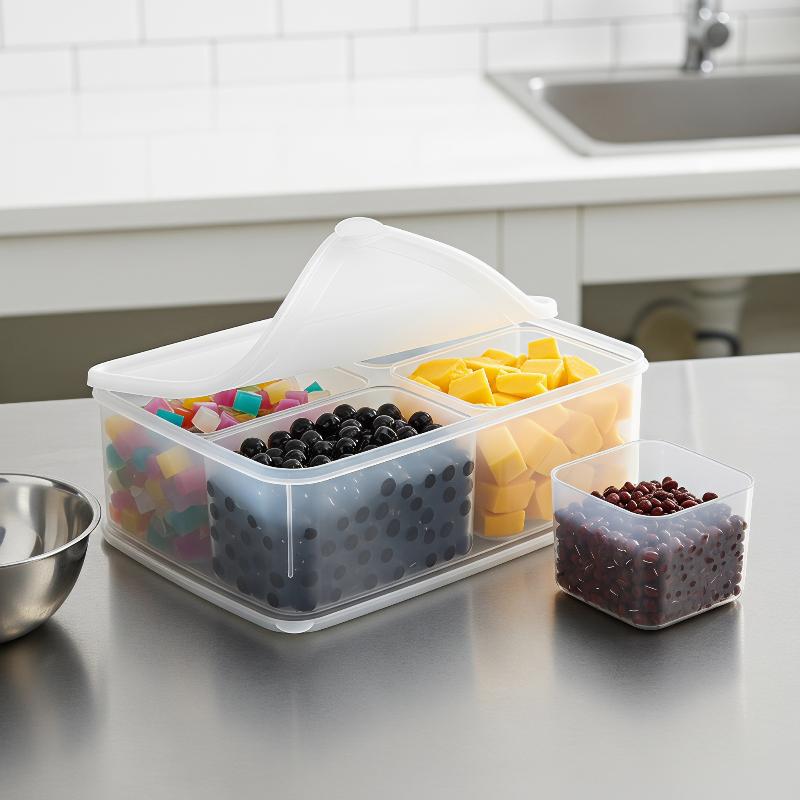4 in 1 冷蔵庫用クリスパーボックス 透明食品保存容器  - Food Prep Snacks のレビューと価格