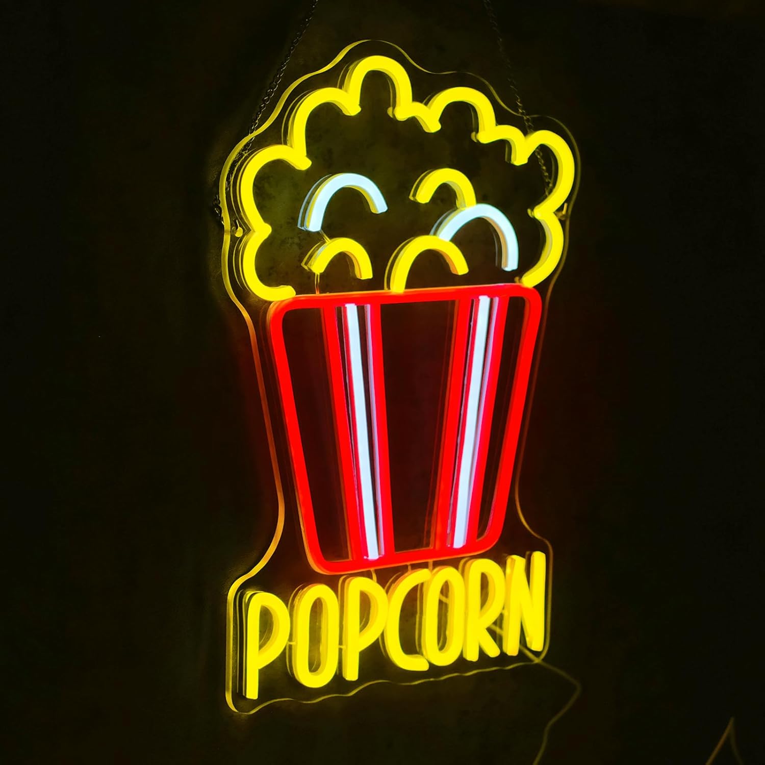 ポップコーンネオンサイン調光可能な食品 LED ネオンライト - Snacks Food Video のレビューと価格