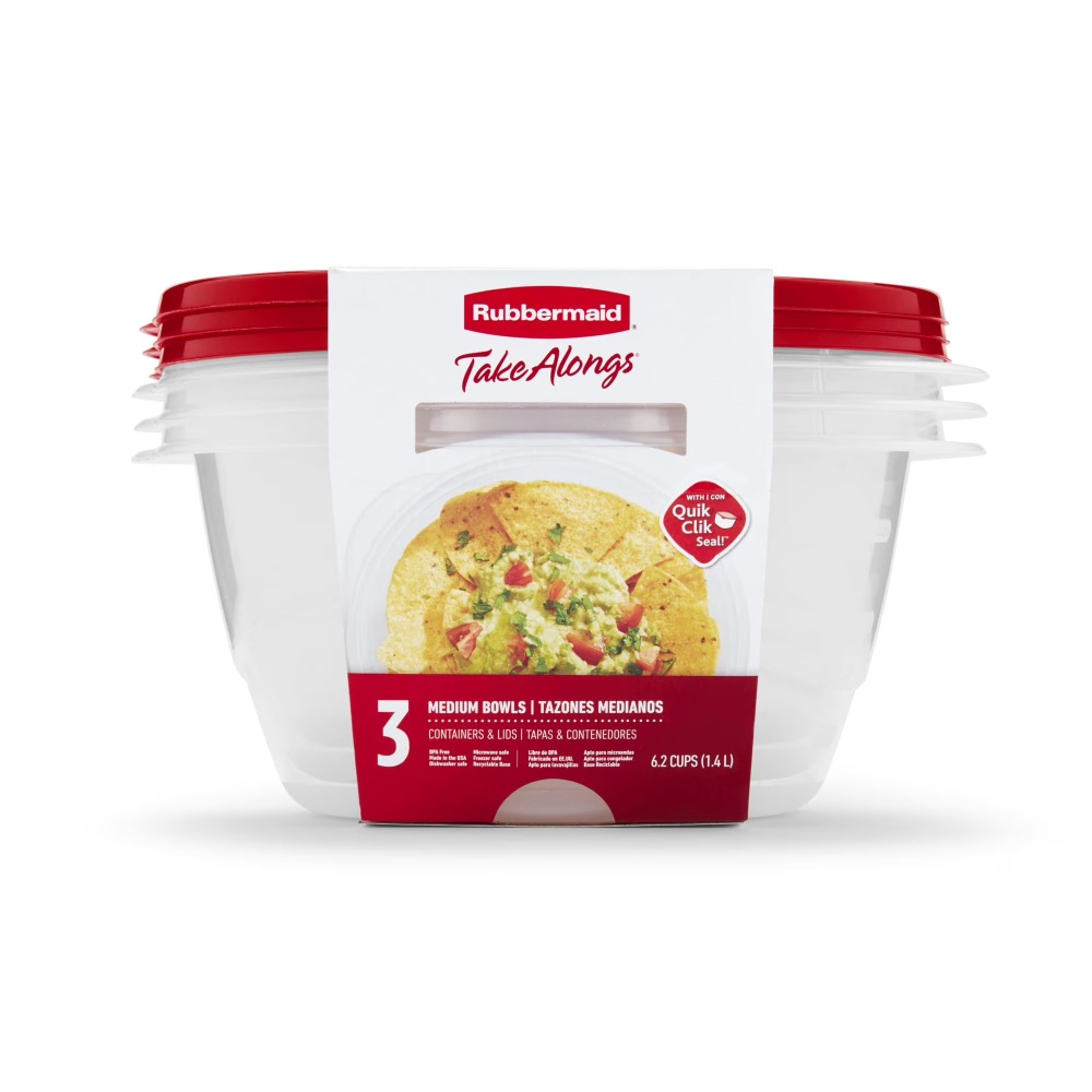 蓋付き大型丸型食品保存容器、3個セット、各容量6.2カップ、 - Food Prep Snacks のレビューと価格