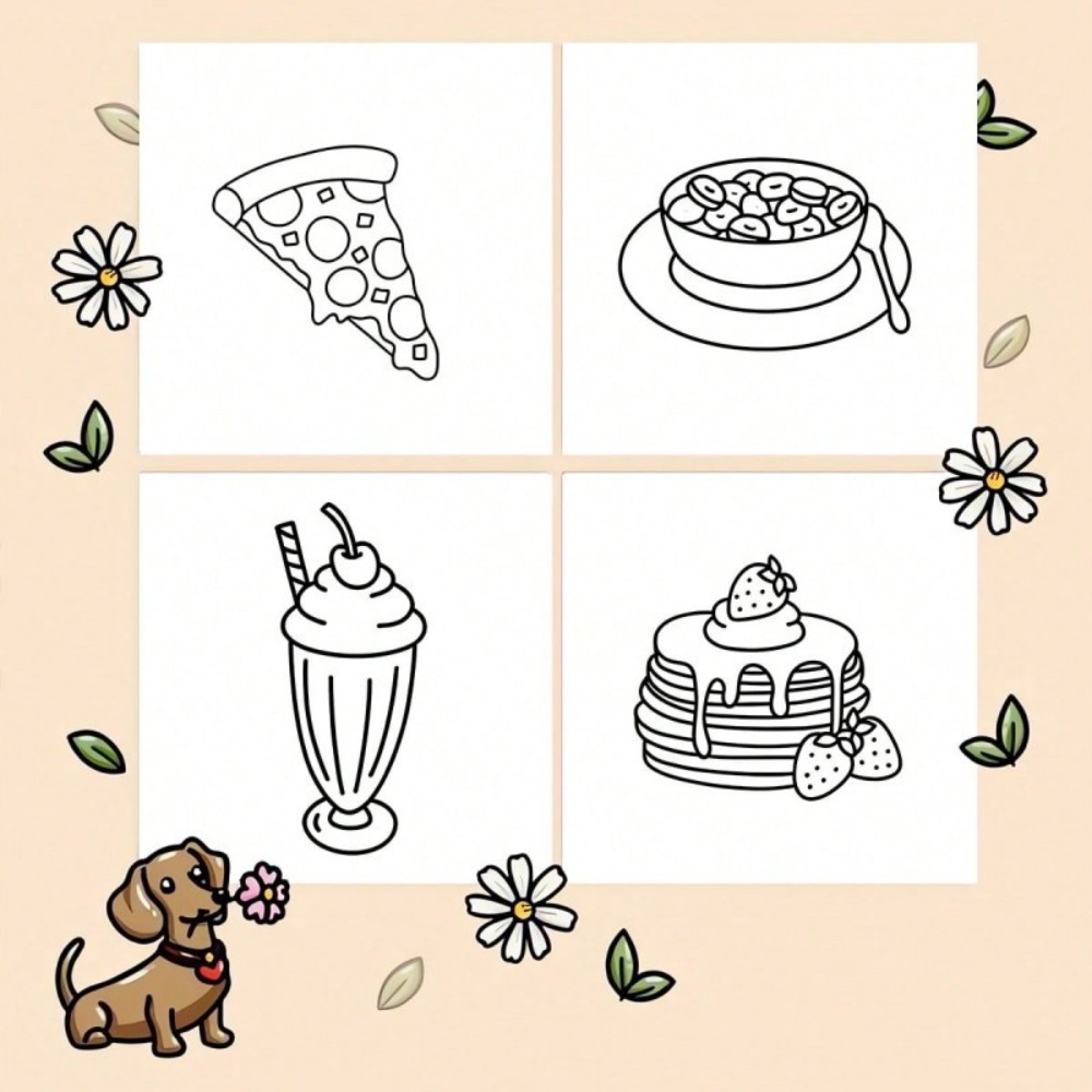 食べ物とスナックの塗り絵ブック 大胆で簡単な塗り絵 24 ペ - Food And Snacks Coloring Pages のレビューと価格