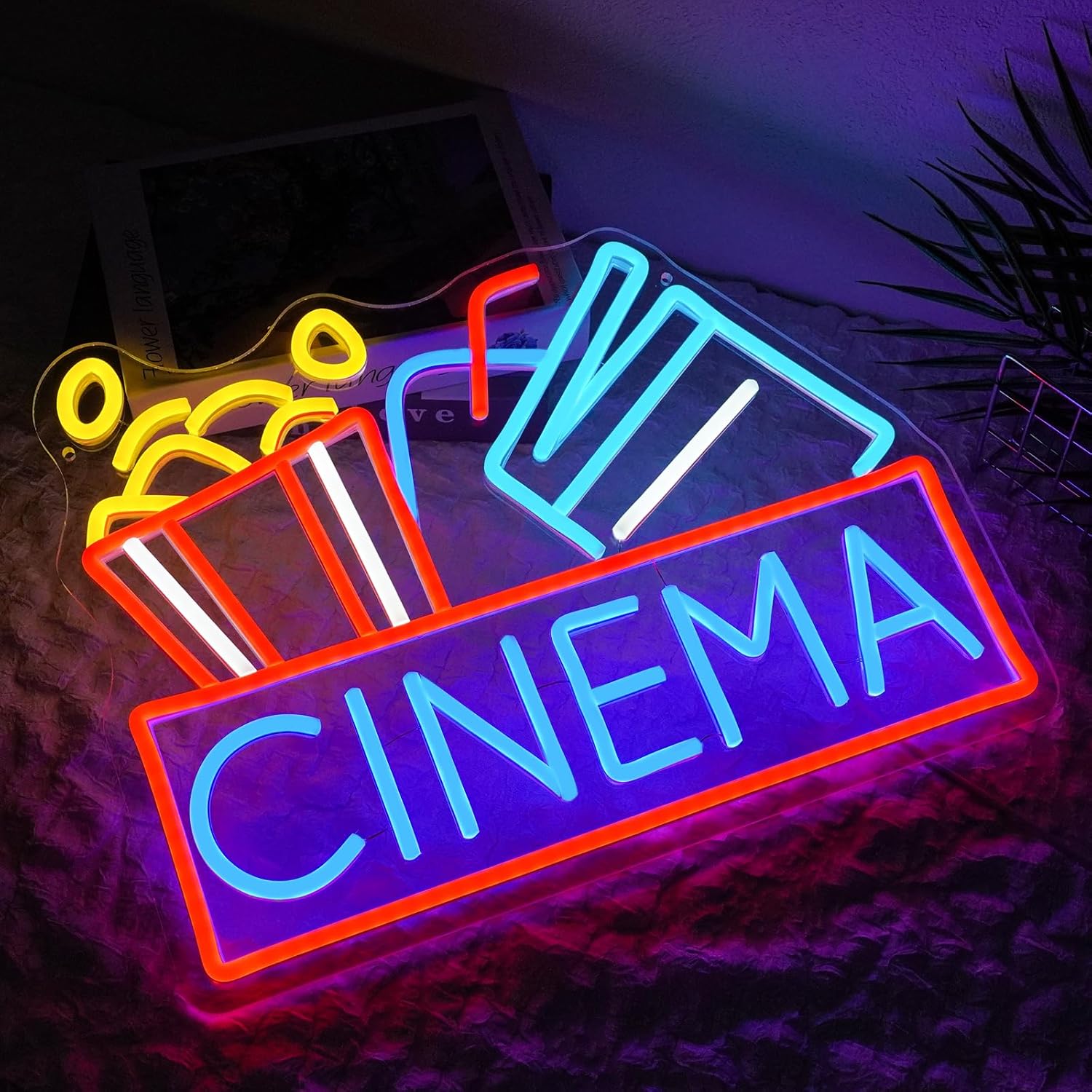 ポップコーンネオンサイン調光可能フードLEDネオンライト、ホ - Snacks Food Video のレビューと価格