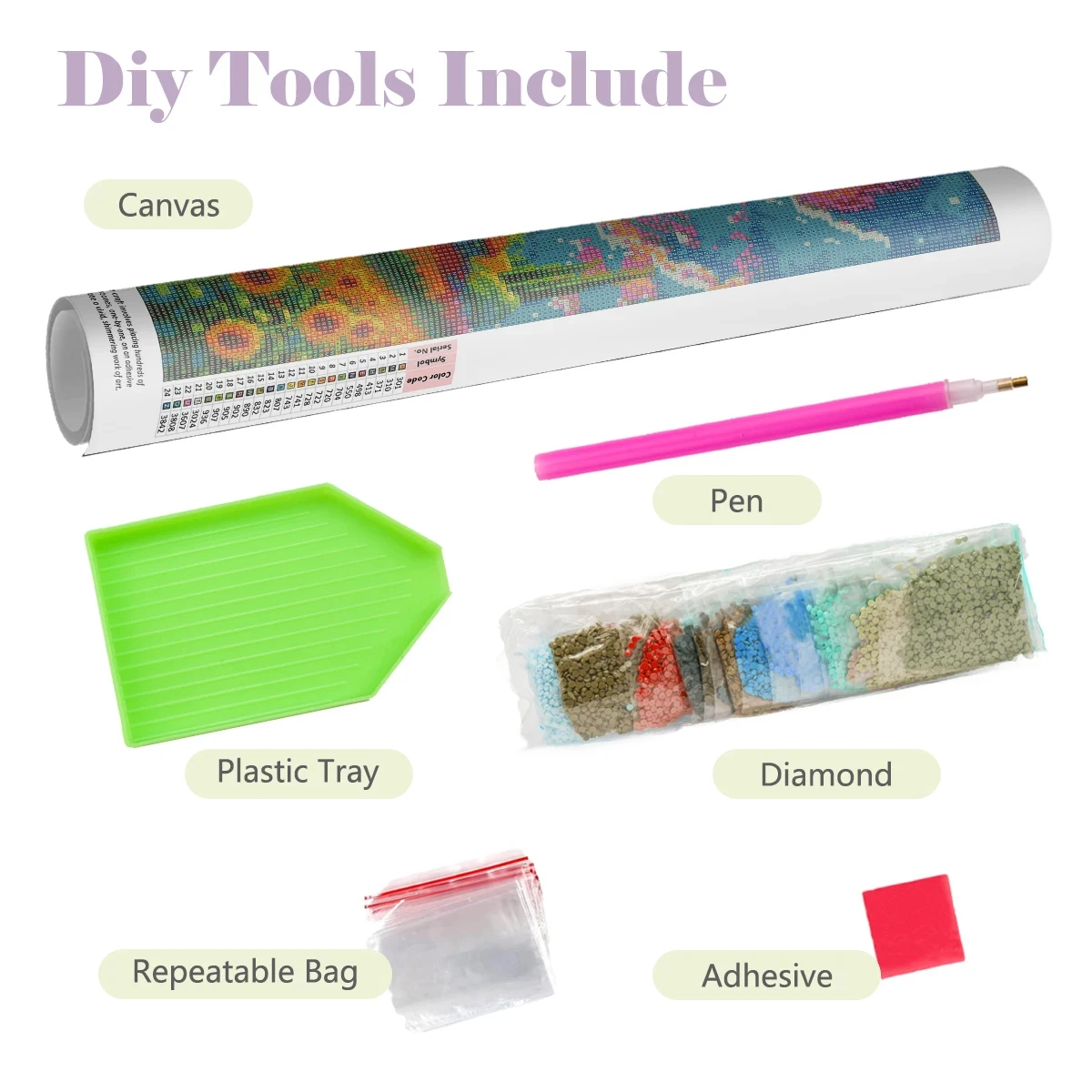 5D DIY ダイヤモンドペインティングキット 絶妙なフルー - Fruit Roll Up のレビューと価格